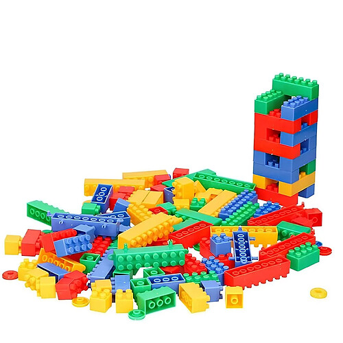 Let's Play Lot de 4 Jeu de Construction Enfants 138 Blocs Assemblable Multicolore