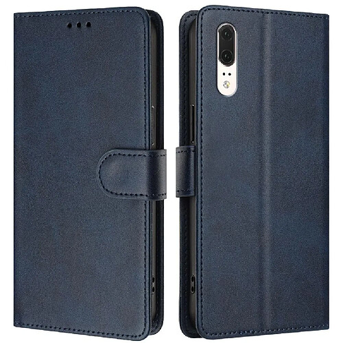 Style classique Étui Pour rabotant Huawei P20 Titulaire de la carte Étui Portefeuille Fermeture magnétique Blocage RFID Antichoc GANGXUN Bleu