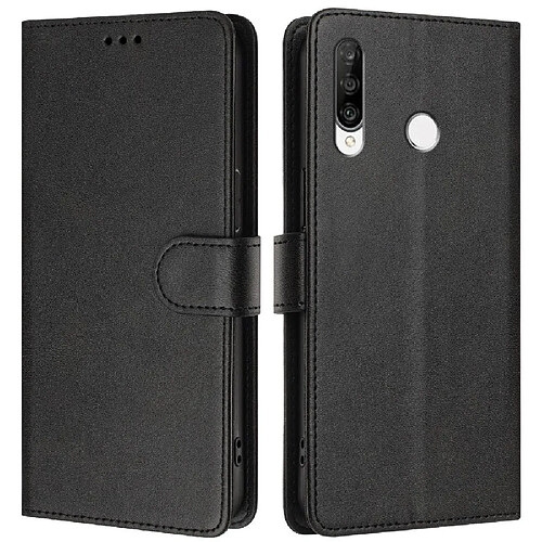 Style classique Étui Pour rabotant Huawei P30 Lite Titulaire de la carte Blocage RFID Antichoc Étui Portefeuille Fermeture magnétique GANGXUN Noir