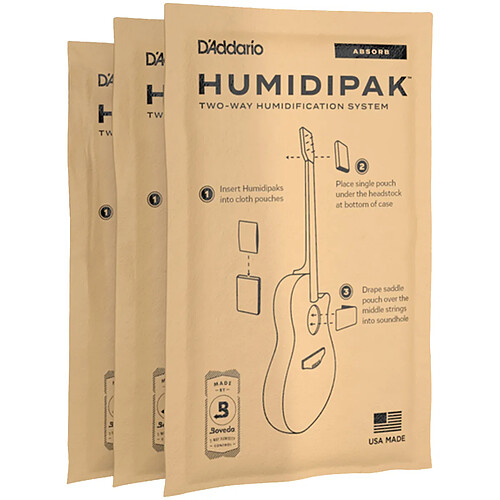 PW-HPAP-03 Humidipak Absorb Replacement Pack de 3 D'Addario