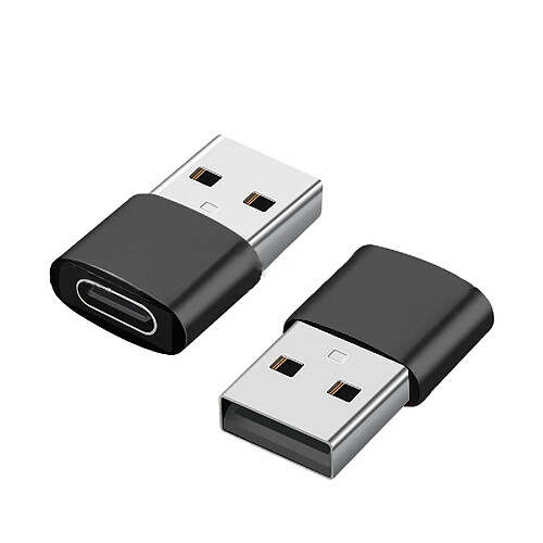 INF Adaptateurs USB-C vers USB pour le transfert de données et chargement, pack de 2 Black