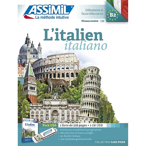 L'italien : pack USB : débutants & faux débutants, niveau atteint B2 · Occasion