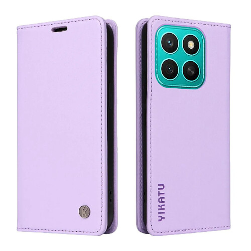Flip Étui Pour Honor X8C 4G Avec Fentes à cartes Attraction magnétique forte Et Stand Fonctionnalité Faux cuir et TPU entièrement mat Violet