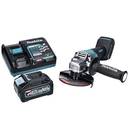 Makita GA 016 GM1 Meuleuse d'angle sans fil 40 V max. 125 mm Brushless XGT + 1x batterie 4,0 Ah + chargeur