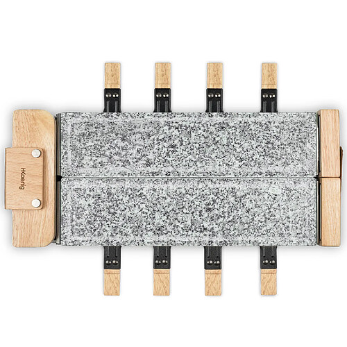 H.Koenig Raclette, pierre à cuire 8 personnes design bois - WOD362