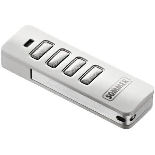 Télécommande Sommer Pearl Vibe 4019 blanche touches acier inoxydable - 868 Mhz