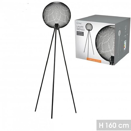 PROTOCOLE HOME Lampe trépied métal noir 60 x 50 x 160 cm.