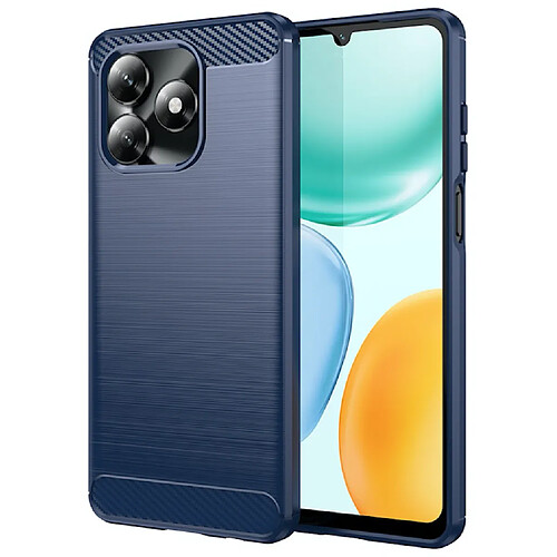 Htdmobiles Coque pour Honor X5c Plus - housse etui silicone gel carbone + verre trempe - BLEU FONCE