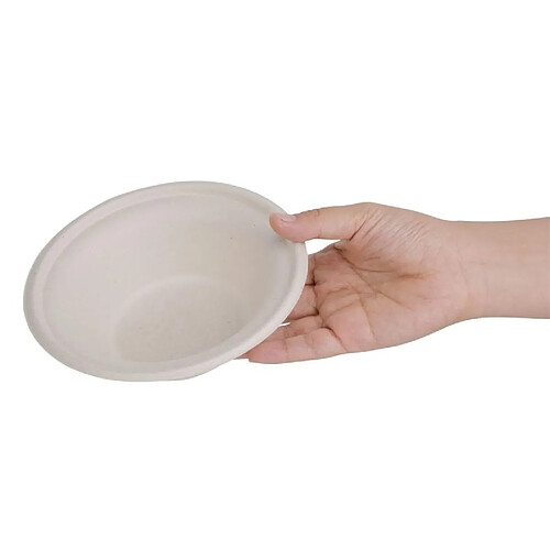Bols Ronds Compostables en Bagasse Coloris Naturel - Lot de 50 - Fiesta Green