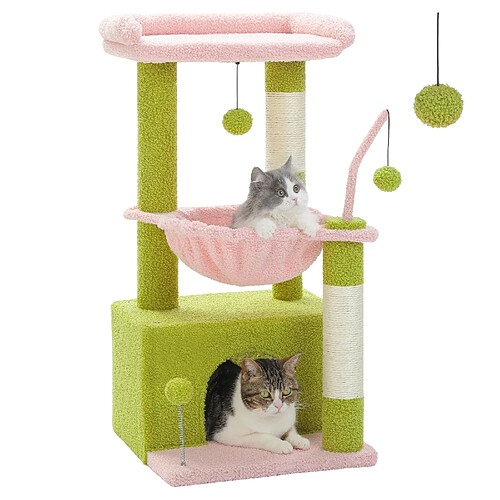PAWZ Road Petit Arbre à Chat 83 cm avec Grand Condo Rose