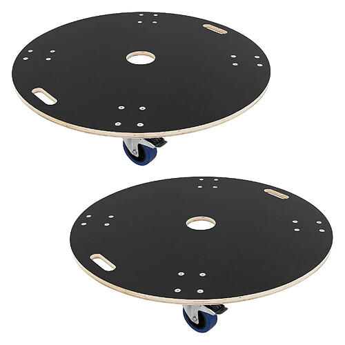 Ecd Germany Lot de 2 chariot de transport à roulettes pivotantes 2 freins 800kg rond Ø 87cm