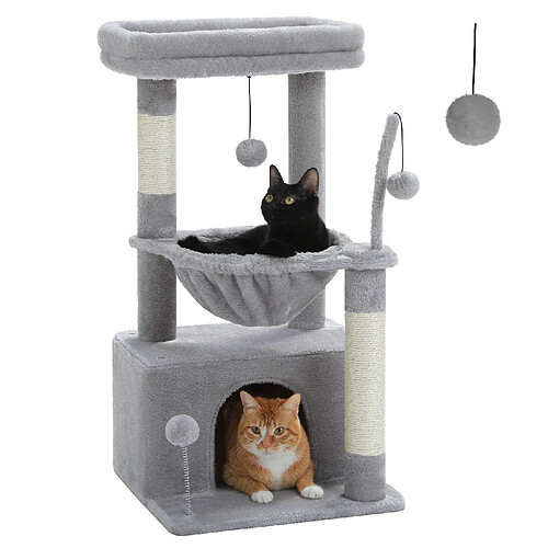 Pawz road Arbre à chat avec grand condo - 83 cm - gris