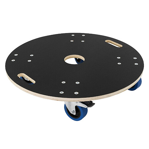 Ecd Germany Chariot de transport à roulettes pivotantes 2 freins 800kg de charge rond Ø 67cm