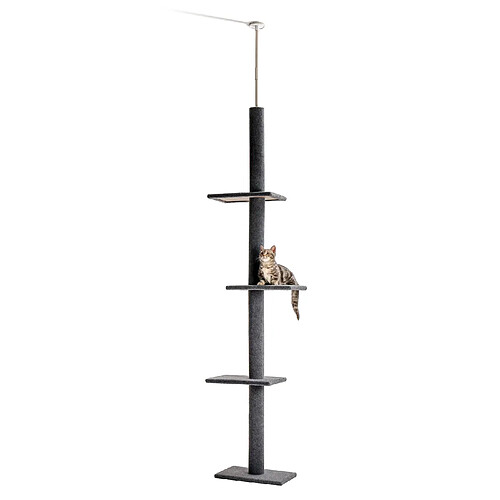 PAWZ Road Arbre à Chat Gothique du Sol au Plafond 220-305 cm Noir
