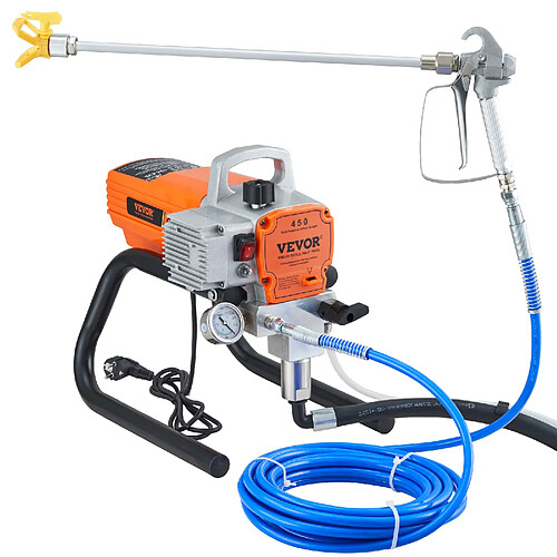 Vevor Pulvérisateur sans air 1500W, 3000PSI, 1,8L/min, tuyau HP, peinture int/ext, maison