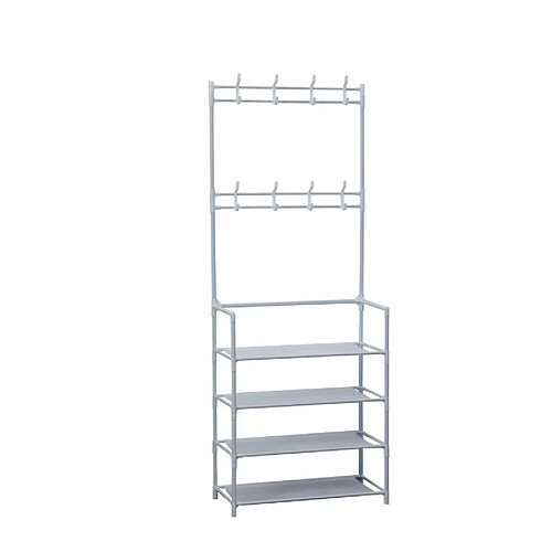 Porte-manteaux d'entrée avec étagère à chaussure à 4 niveaux Herzberg HG03404