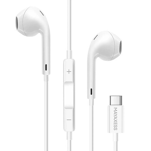 Mayaxess Écouteurs filaires USB-C - Blanc