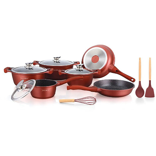 Batterie de cuisine 13 pièces Bordeaux Royalty Line RLBS1010M-BUR