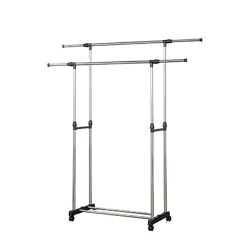 Portant à vêtements double réglable avec roulettes Herzberg HG03251