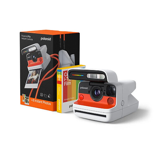 Appareil photo instantané Polaroid Flip Blanc + pack de film couleur 8 photos