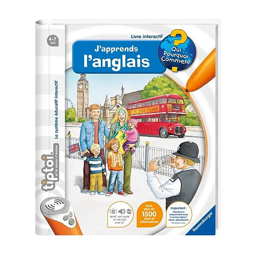 tiptoi, Livre interactif, J'apprends l'anglais, 4 ans, 13099003, Ravensburger