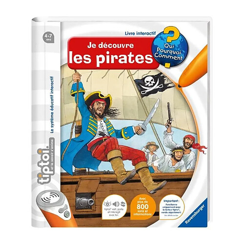 tiptoi, Livre interactif, Je découvre les pirates, 4 ans, 13099004, Ravensburger