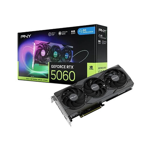 PNY GeForce RTX 5060 8GB GDDR7 OC - Triple ventilateur ARGB