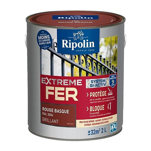 Extreme fer rouge basque RAL 3004 brillant - RIPOLIN - 2 L