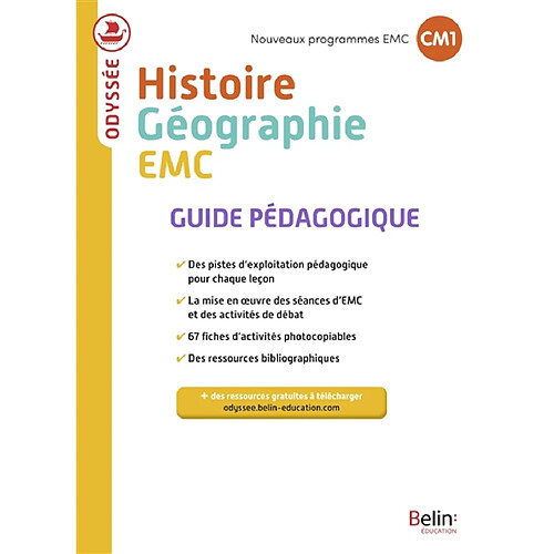 Histoire, géographie, EMC CM1 : guide pédagogique : nouveaux programmes EMC