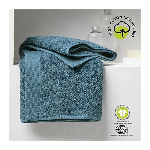 Today serviette de toilette en coton bio - Bleu