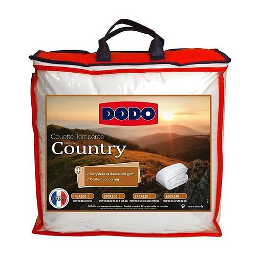 DODO Couette temperee Country - 140 x 200 cm - Blanc