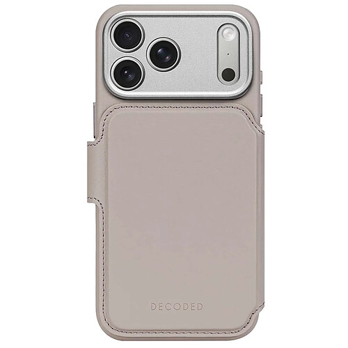 Decoded Étui Folio pour iPhone 17 Pro Max MagSafe en Cuir avec Coque Détachable Beige