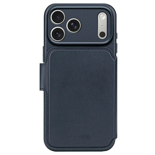 Decoded Étui Folio pour iPhone 17 Pro MagSafe en Cuir avec Coque Détachable Bleu marine
