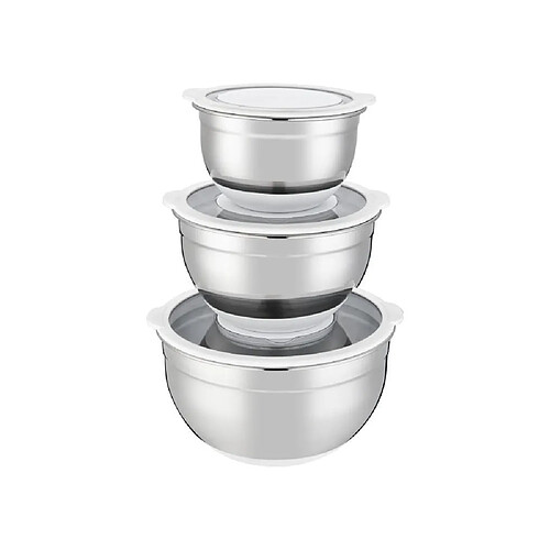 Arthur martin set de saladiers inox avec couvercles