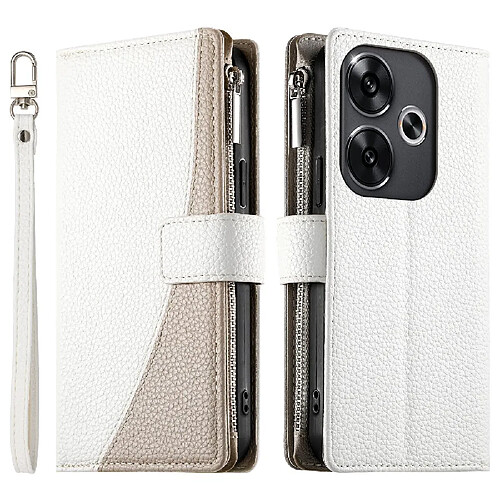 Flip Étui Pour Xiaomi POCO F6 5G Élégant Portefeuille Fentes pour cartes Étui en cuir GANGXUN Blanc