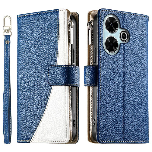 Flip Étui Pour Xiaomi Redmi Note 13R 5G Fentes pour cartes Étui en cuir Élégant Portefeuille GANGXUN Bleu