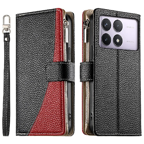 Flip Étui Pour Xiaomi POCO F6 Pro 5G Élégant Étui en cuir Fentes pour cartes Portefeuille GANGXUN Noir