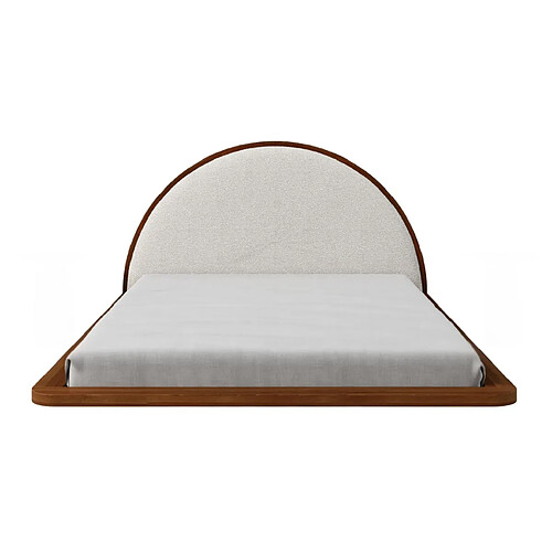 Visby Lit flottant en hêtre massif MOMOKO / 180x200 cm, couleur noyer
