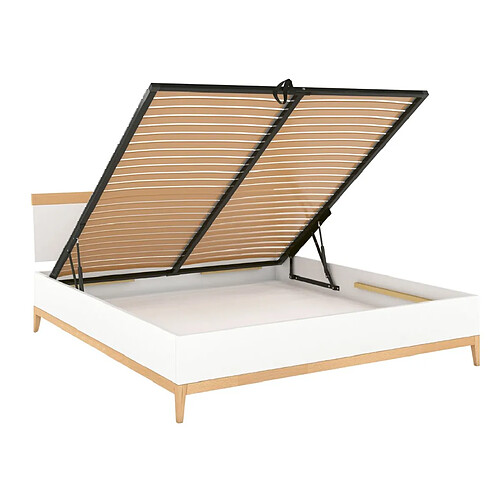 Lit en bois avec coffre VISBY LIVIA HIGH BC (coffre à linge de lit) 140X200 cm