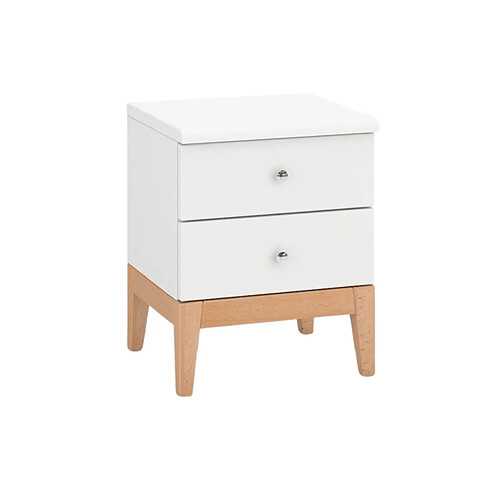 Visby Table de chevet murale 2 tiroirs - Blanc