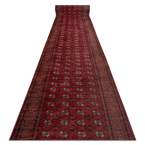 RUGSX TAPIS DE COULOIR antidérapant LOTUS BUCHARA 30250 Classique rouge lavable 100cm 100x160 cm