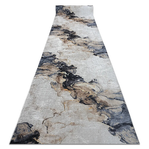 RUGSX TAPIS DE COULOIR antidérapant LOTUS SHADOWS 37550 Abstraction beige gris lavable 120cm 120x360 cm