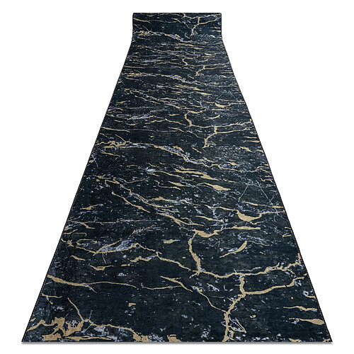 RUGSX TAPIS DE COULOIR antidérapant LOTUS GALACTIC 9523 Marbre noir L'or lavable 100cm 100x150 cm