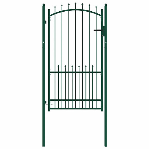 vidaXL | Porte de Clôture | Vert 100 x 175 cm Acier peint par poudre