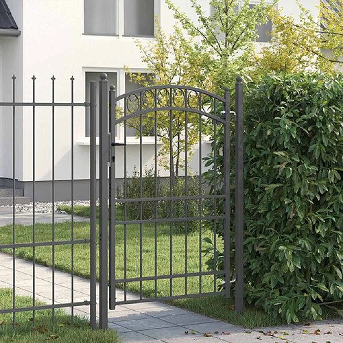 vidaXL Porte de Clôture EMMEN 200 x 100 cm Acier peint par poudre Gris