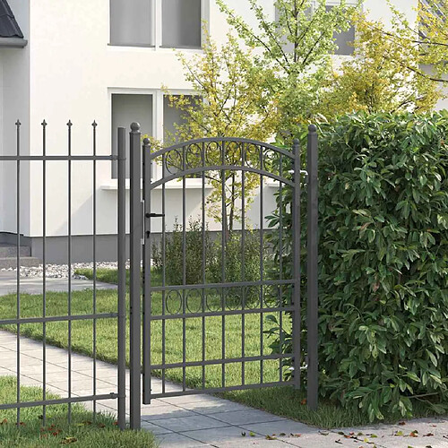 vidaXL Porte de Clôture EMMEN 170 x 100 cm Acier peint par poudre Gris