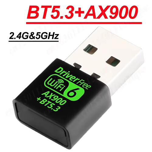 Mercatus XXI Adaptateur USB WiFi 6 & Bluetooth 5.3,900 Mbps double bande 2,4/5 GHz réseau sans fil,mini dongle WiFi pour PC