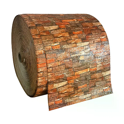 Papier peint autocollant mural 3D en brique imperméable et anti-collision, décoration d'intérieur pour salon, chambre d'enfant~1121