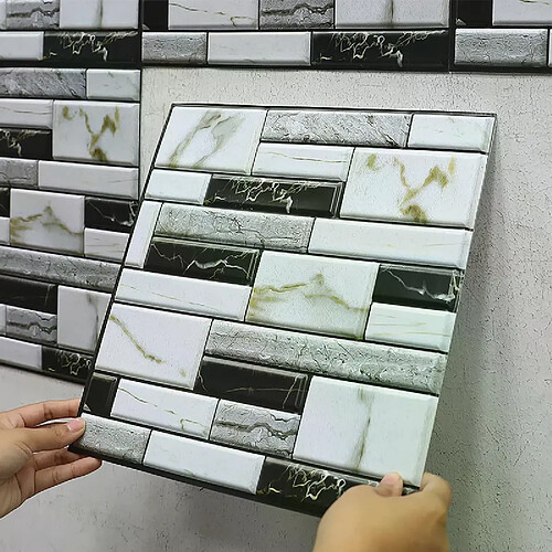 Autocollant mural en carrelage 3D, décoration d'intérieur, revêtements de meubles de cuisine, papier peint de salle de bain, papier peint imperméable~1342