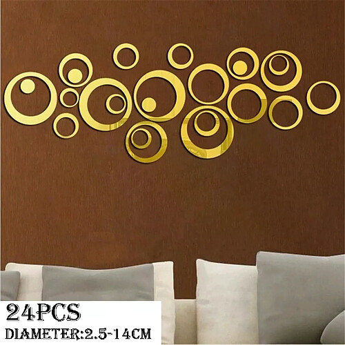 Autocollant mural miroir 3D Love rond en acrylique, décoration murale pour salon, chambre à coucher, DIY~0743